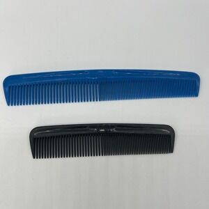 Vtg 80s 90s Goody Unbreakable Plastic Combs Set of 2 Fine Toothed Blue Black USA